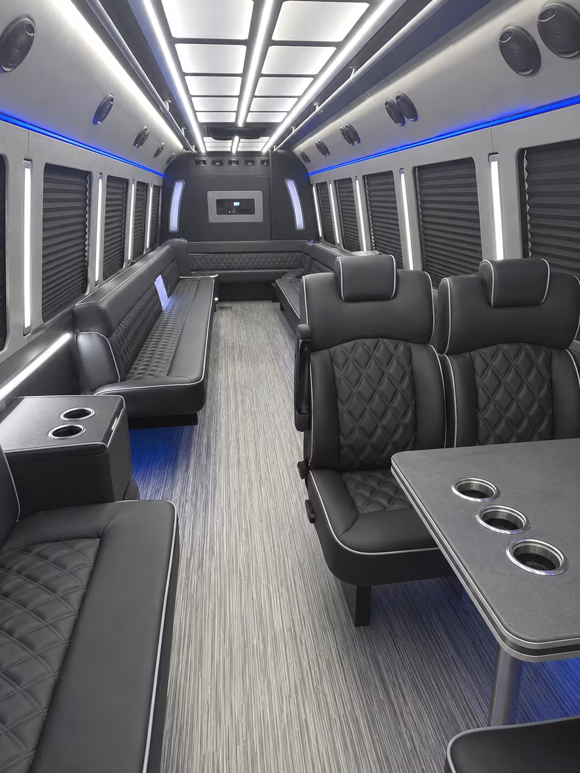 santa cruz 25 passenger party bus inside