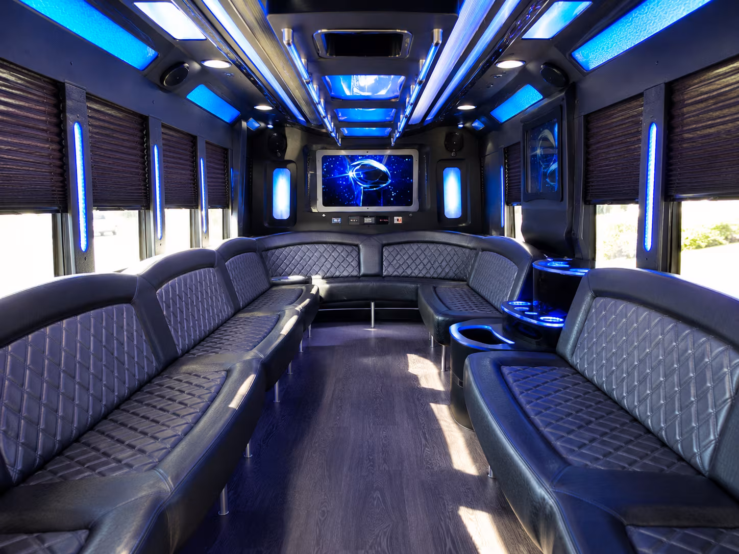 santa cruz 28 passenger party bus inside