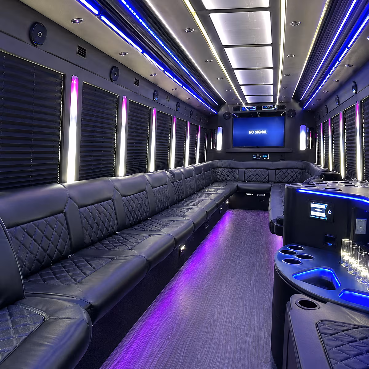 santa cruz 30 passenger party bus inside