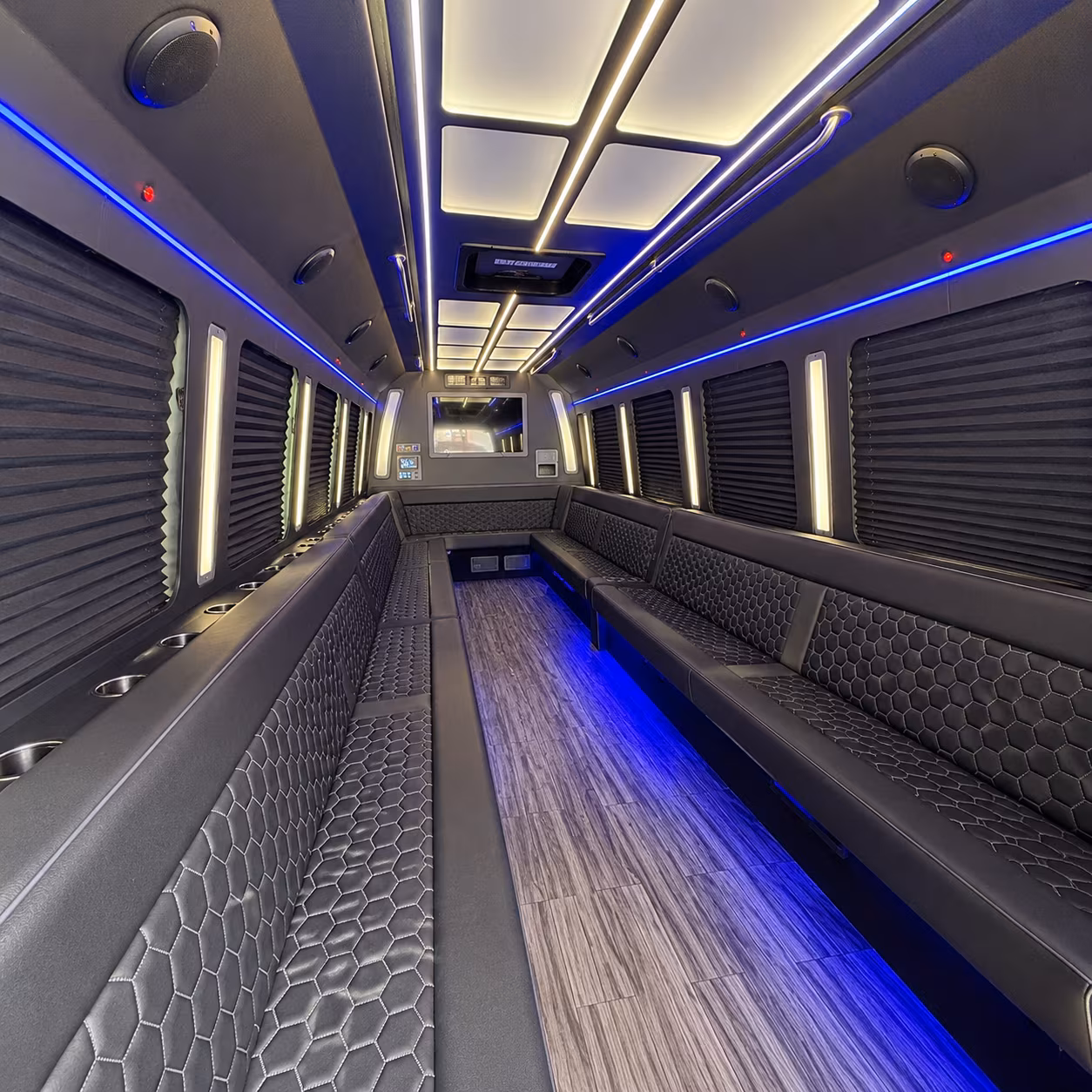 santa cruz 30 passenger party bus interior