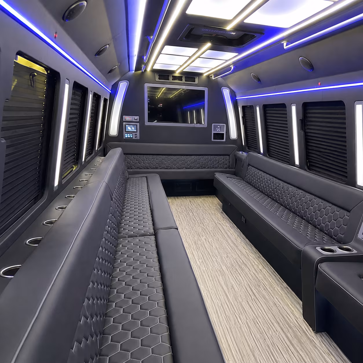 santa cruz 40 passenger party bus inside
