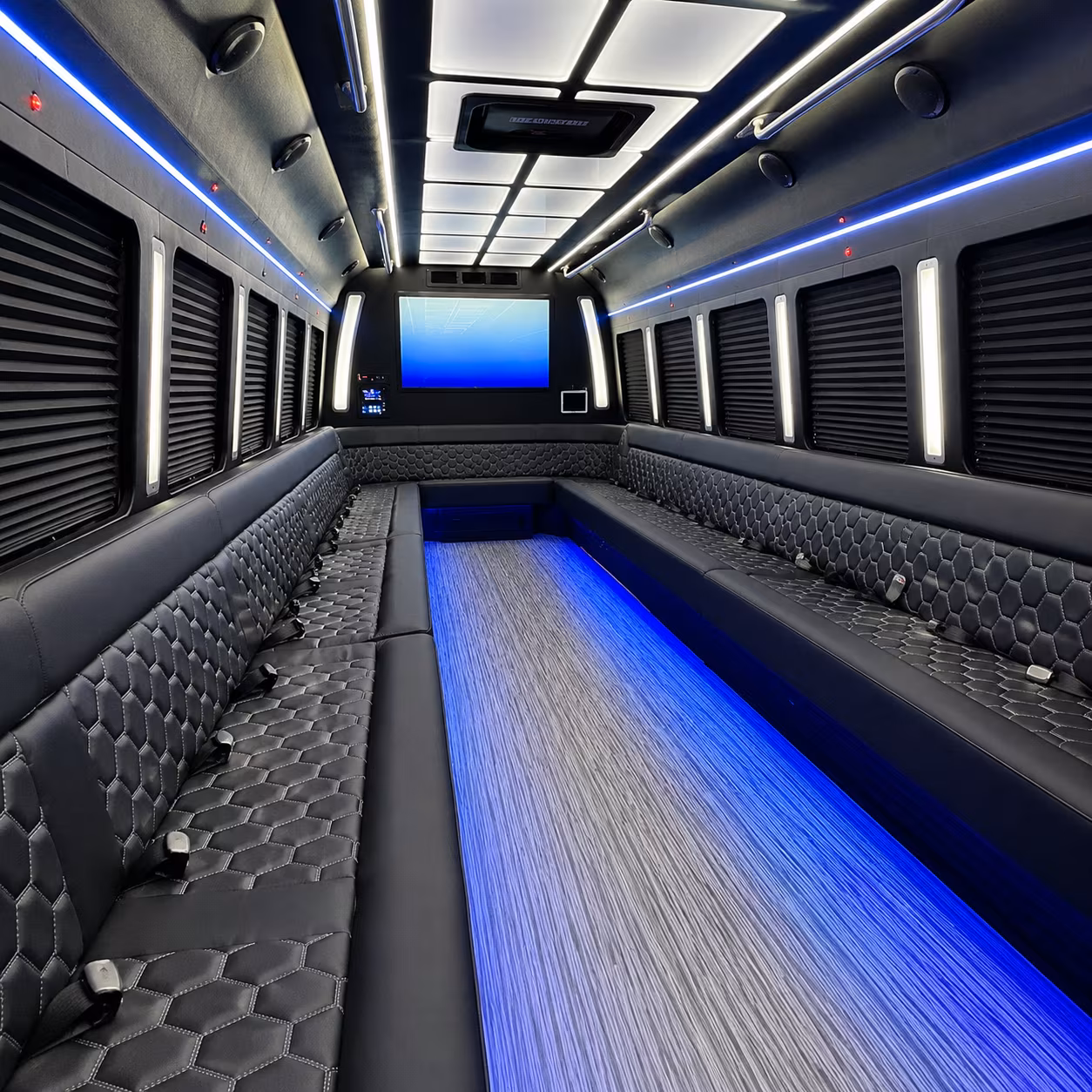 santa cruz 50 passenger party bus inside