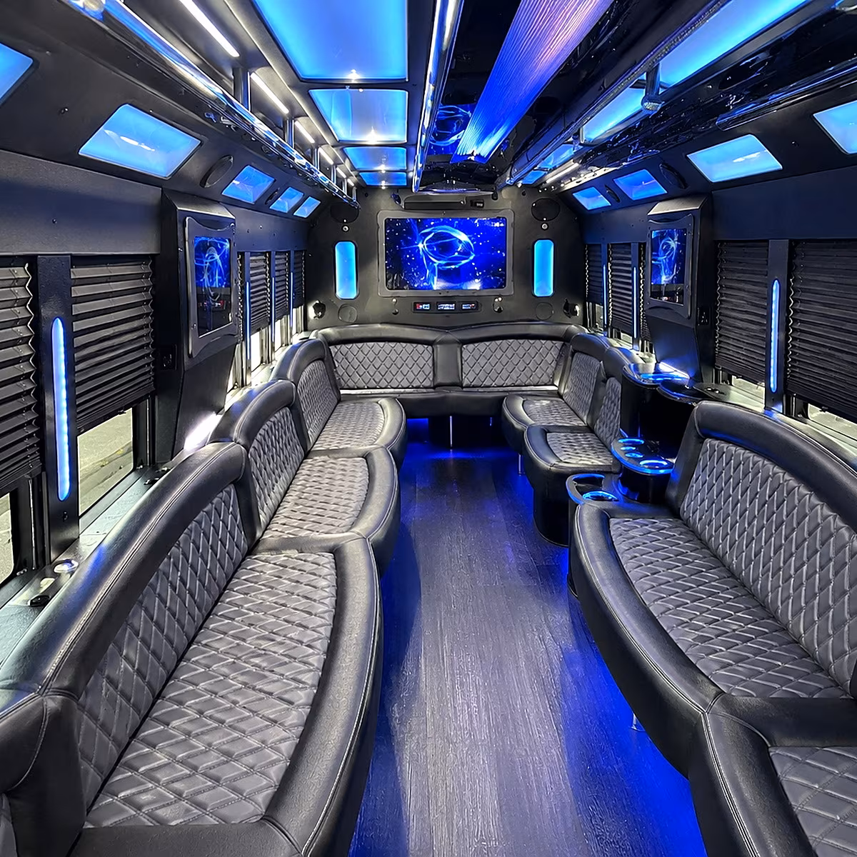 santa cruz 50 passenger party bus interior